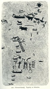Rock Drawing Tegneby in Bohuslän by Oscar Montelius